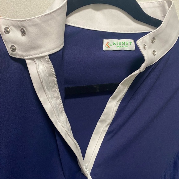 Kismet Navy Blue Long-Sleeve Equestrian show shirt. Never worn - Picture 2 of 7